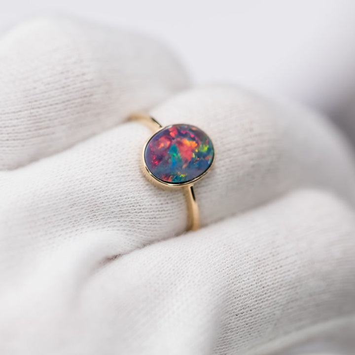 Engagement Ring featuring Doublet Opal