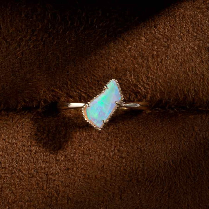 Raw Opal Engagement Ring