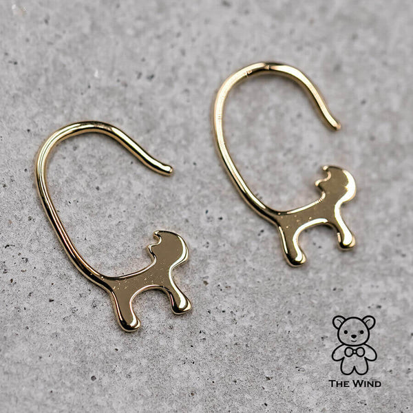 Cat Tail gold hook Earrings-1