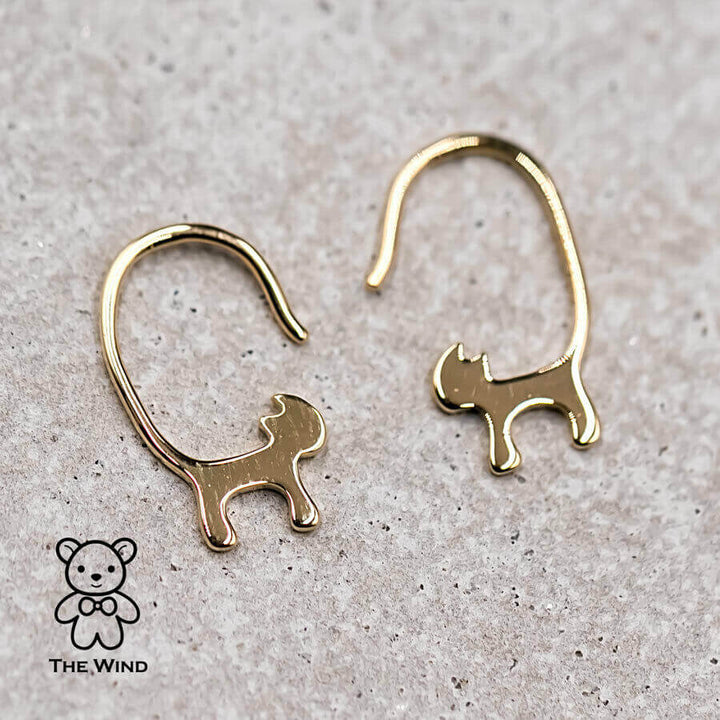 Cat Tail gold hook Earrings-2