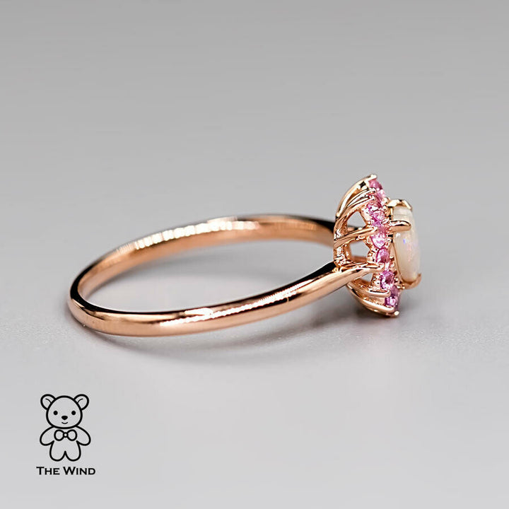 Halo Pink Sapphire Engagement Ring-3