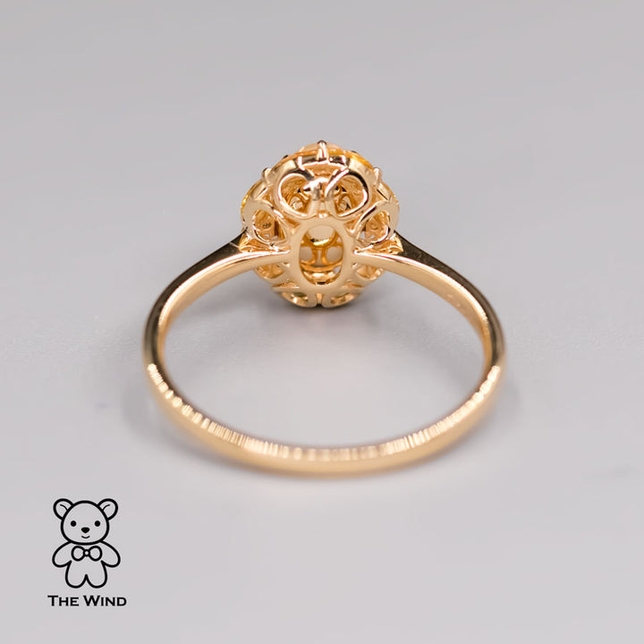 Moonlight Fire Opal Yellow Sapphire Diamond Engagement Ring-5