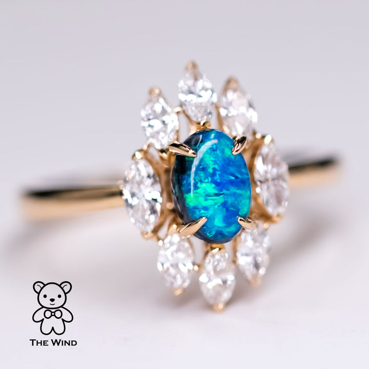 N1 Black Opal Marquise Diamond Engagement Ring-1