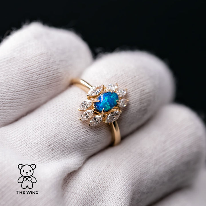 N1 Black Opal Marquise Diamond Engagement Ring-5