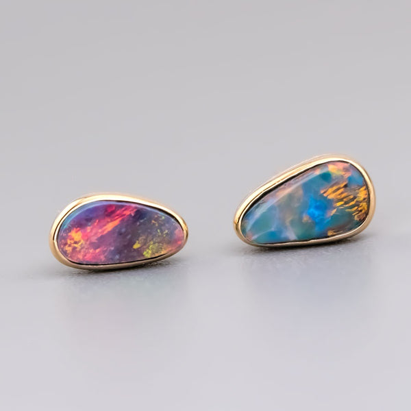 Free Shaped Opal Stud Earrings