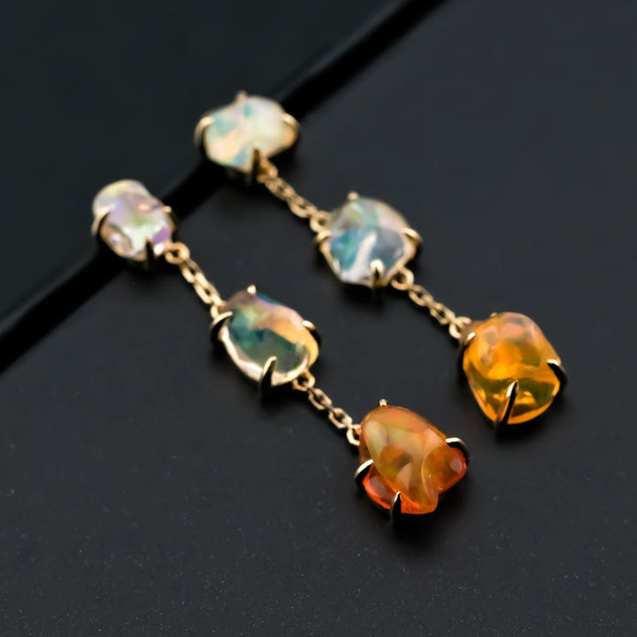 Drop Earrings Fire Opal