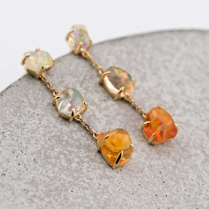 Drop Earrings Fire Opal