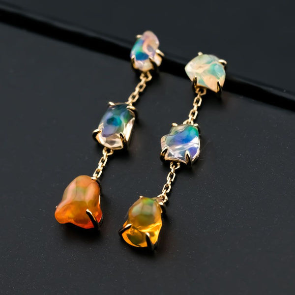Drop Earrings Fire Opal