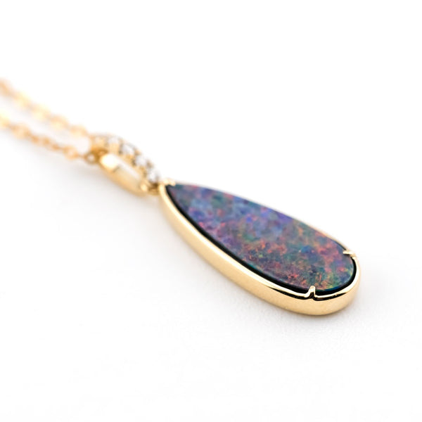 Elegant Opal Diamond Necklace