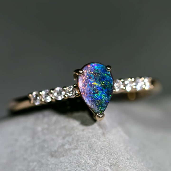 Boulder Opal Engagement Ring