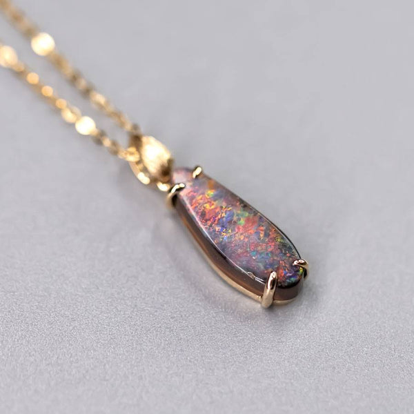 Minimalist Boulder Opal Necklace