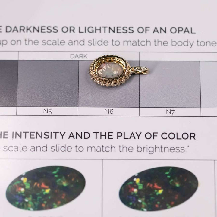 Halo Diamond Black Opal Necklace