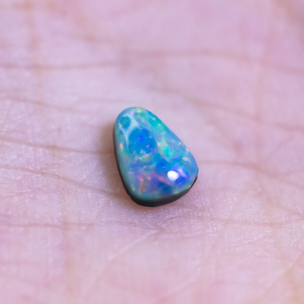 Pear Natural Australian Black Opal 0.43 ct Loose Gemstone Jewelry Making Design