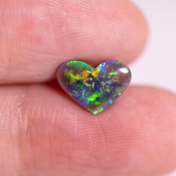 Heart Shaped Natural Australian Black Opal 1.01ct Loose Gemstone Jewelry Making