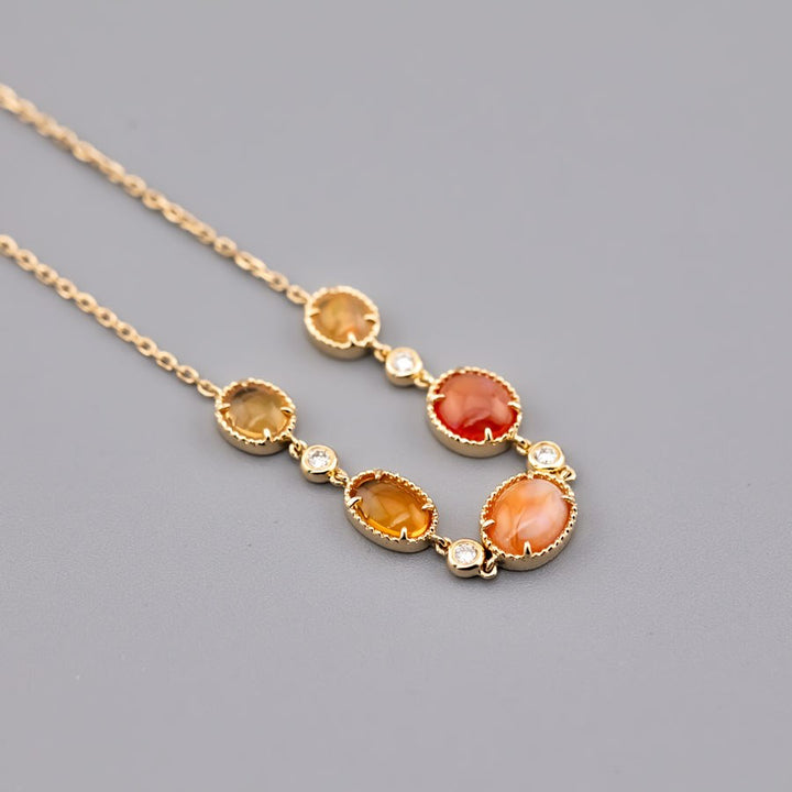 Fire Opal Diamond Bracelet