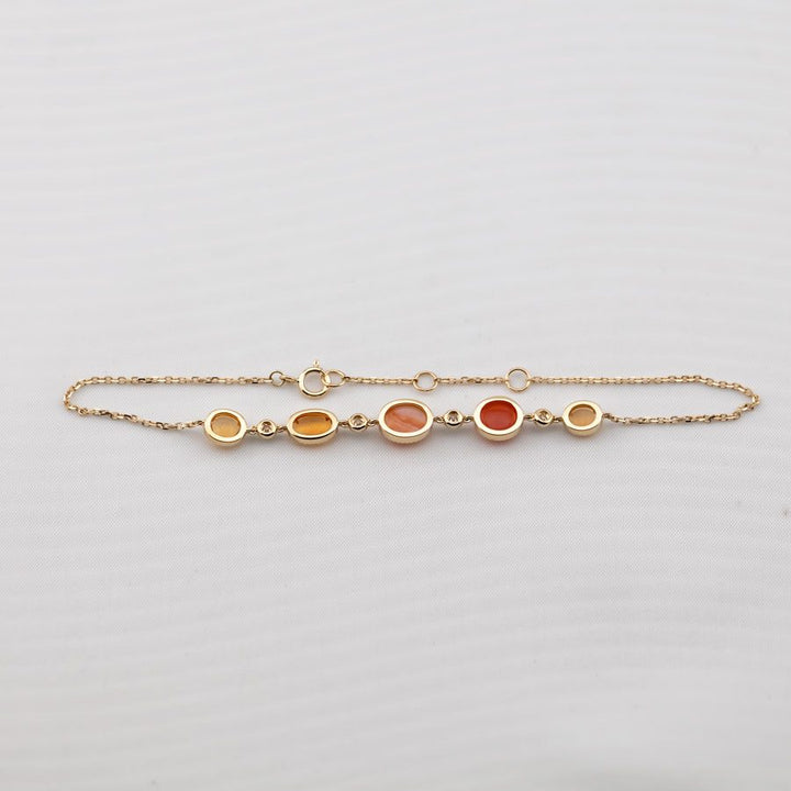 Fire Opal Diamond Bracelet