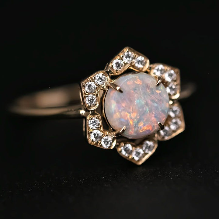 In My Heart - Boulder Opal Diamond Engagement Ring