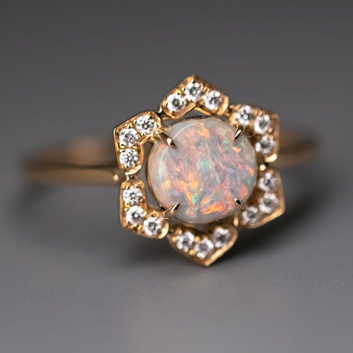 In My Heart - Boulder Opal Diamond Engagement Ring