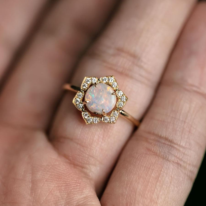 In My Heart - Boulder Opal Diamond Engagement Ring