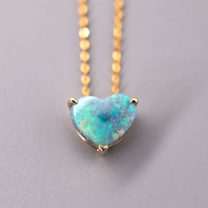 Heart Black Opal Pendant