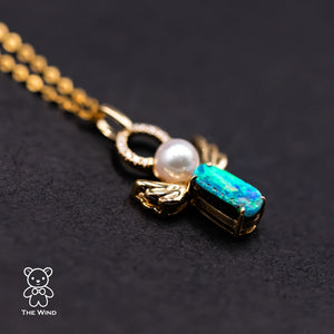 Angel Opal Diamond Necklace