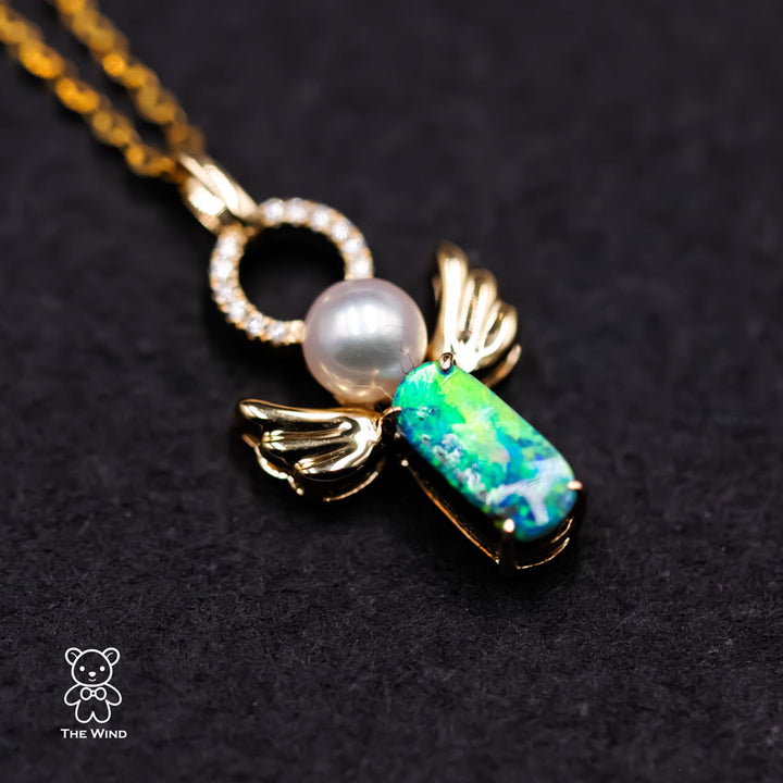 Angel Opal Diamond Necklace