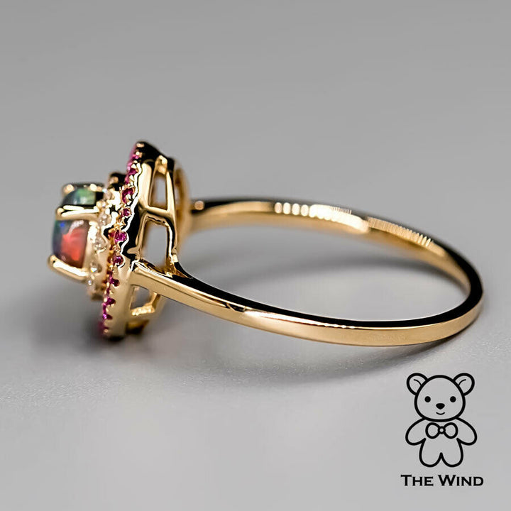Australian Black Opal Diamond Engagement Ring-4