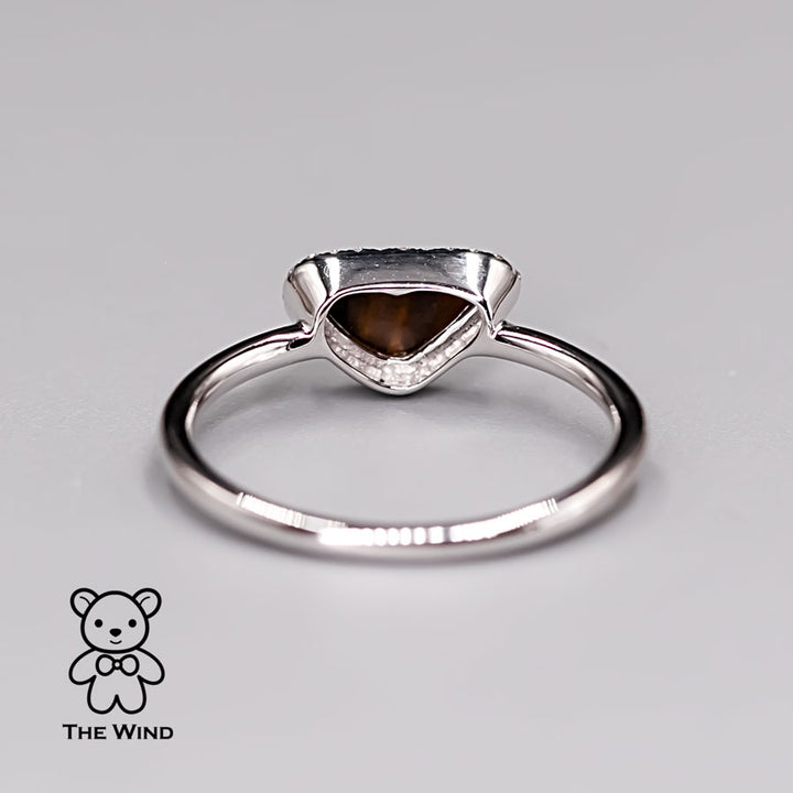 Australian Doublet Opal & Halo Diamond Engagement Ring-3