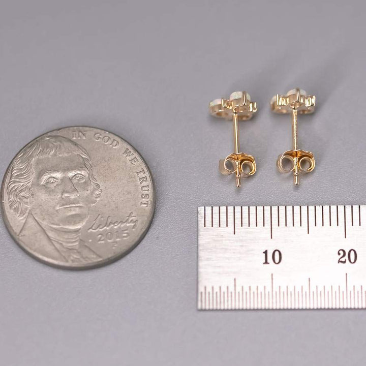 Australian Opal Diamond Trio Stud Earrings