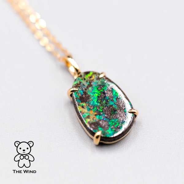 Unique Pattern Boulder Opal Necklace-1