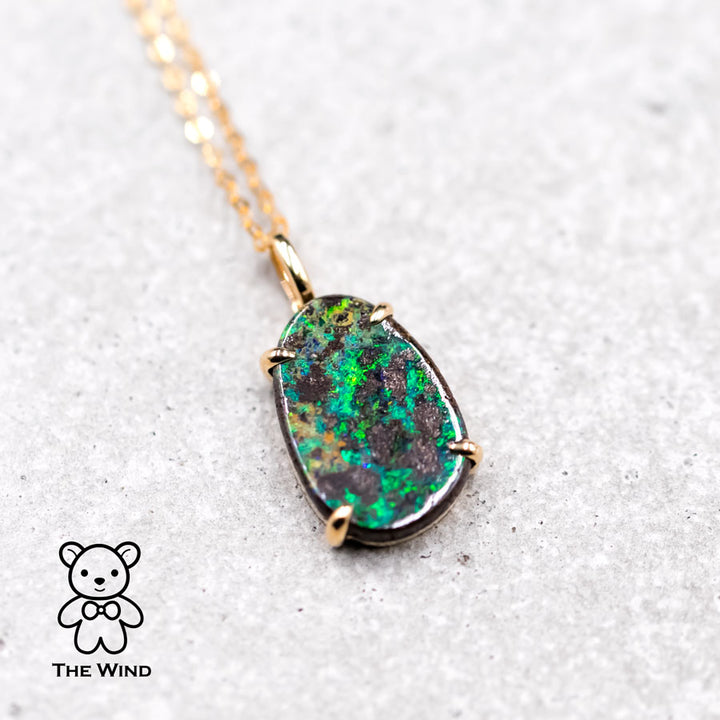 Unique Pattern Boulder Opal Necklace-2