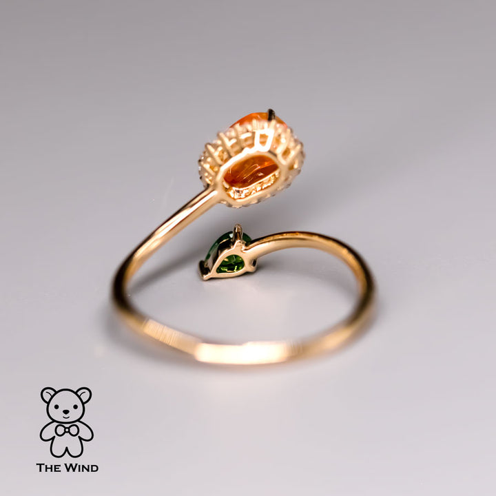 Fire Opal Tsavorite Engagement Ring-6