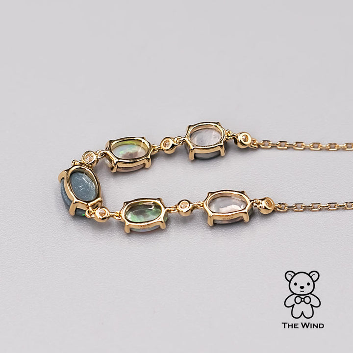 Beautiful Australian Black Opal Diamond Bracelet-8