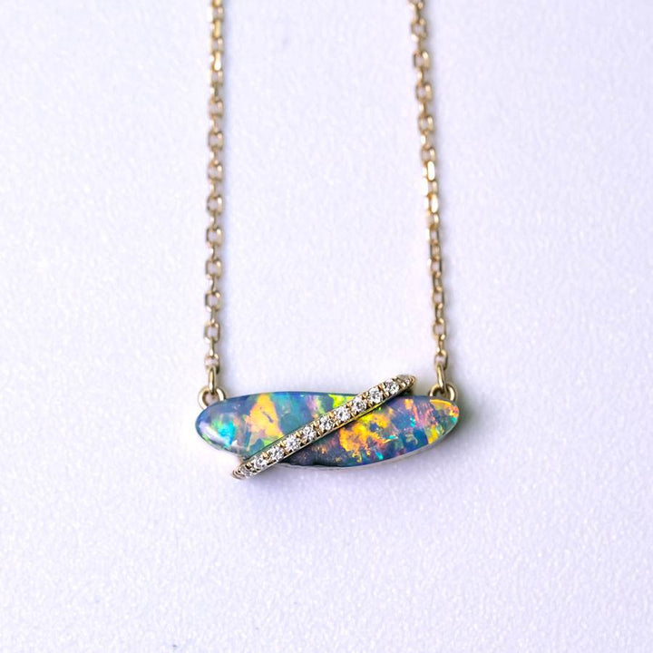Boulder Opal & Diamond Necklace