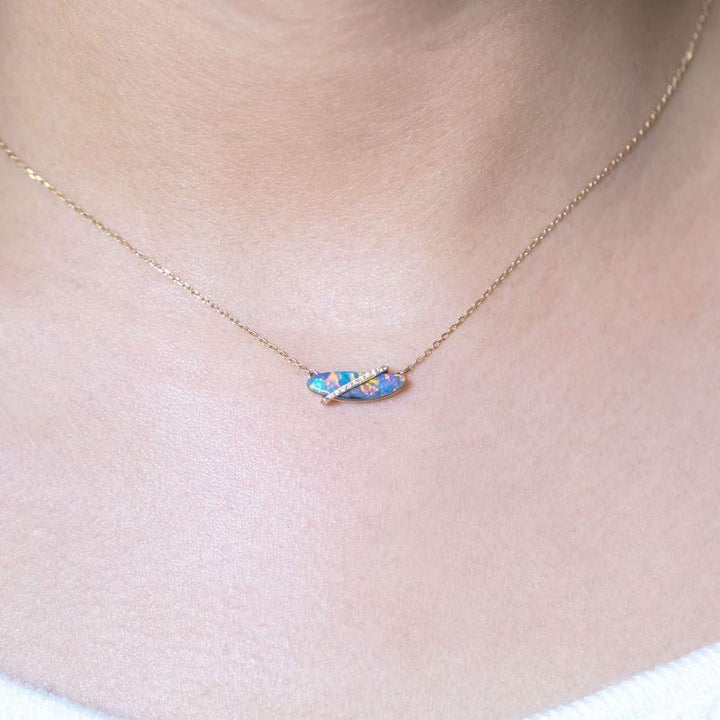 Boulder Opal & Diamond Necklace