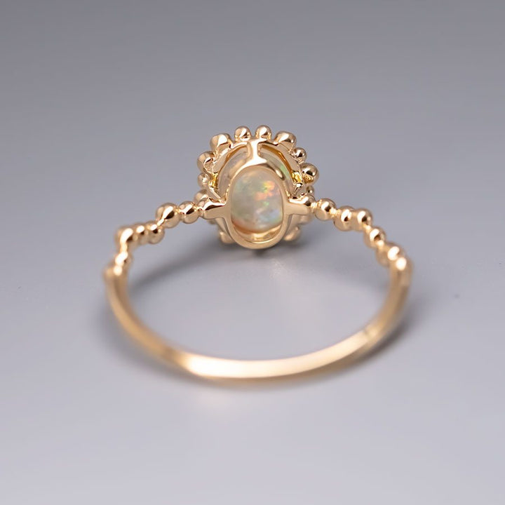 Bubble Tea Design Australian Opal Diamond Engagement Ring