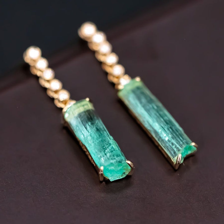 Colombian Emerald Diamond Drop Earrings