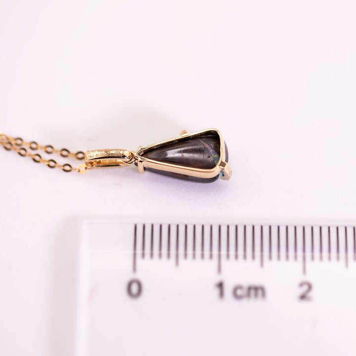 Colorful Boulder Opal & Diamond Tsavorite Necklace