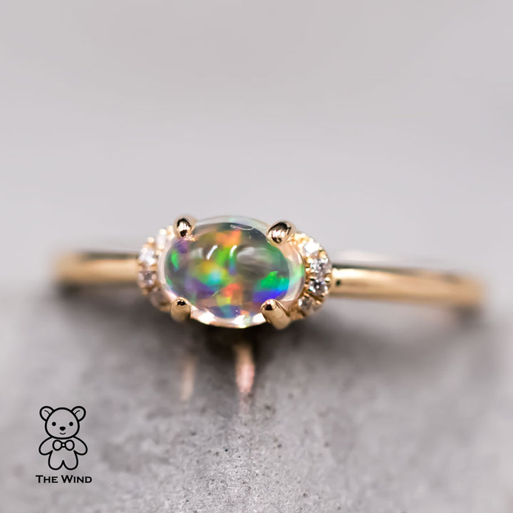 Minimalist Fire Opal Engagement Ring-2