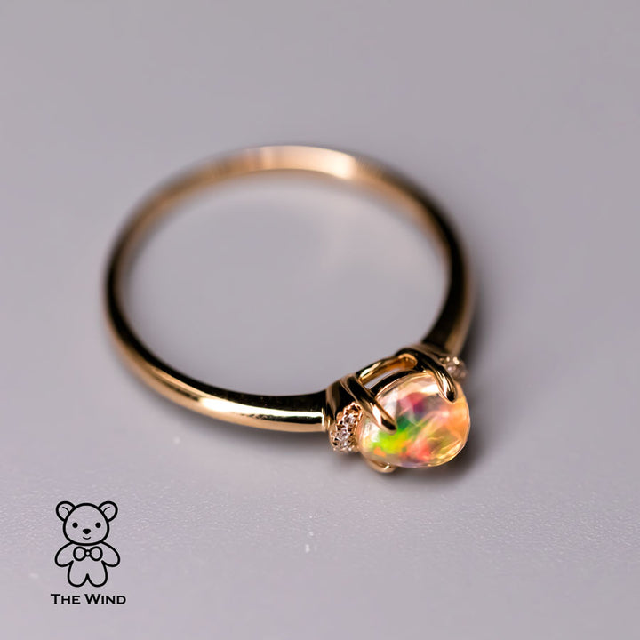 Minimalist Fire Opal Engagement Ring-3
