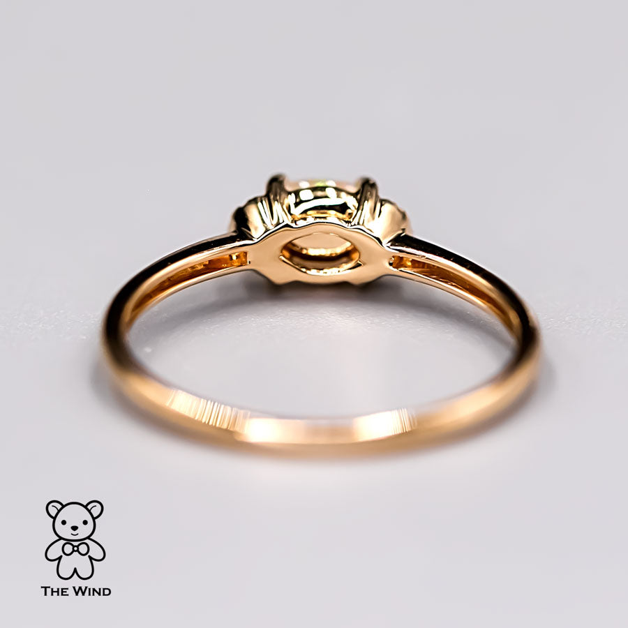 Minimalist Fire Opal Engagement Ring
