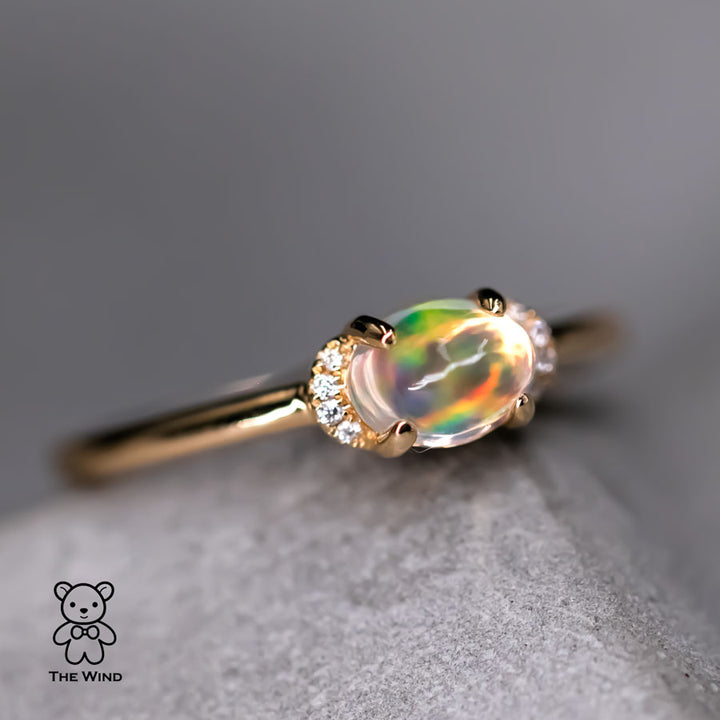 Minimalist Fire Opal Engagement Ring-1