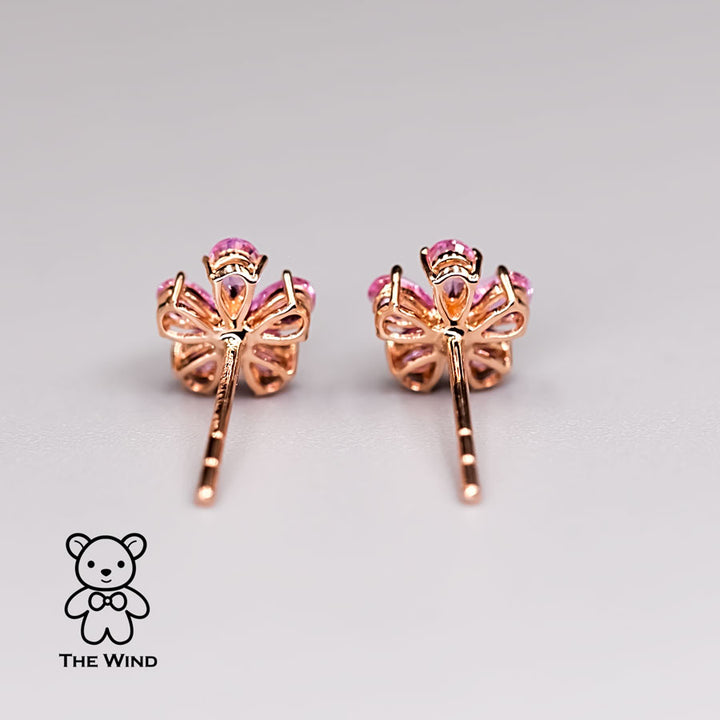 Sakura Cherry Blossom Flower Stud Earrings-4