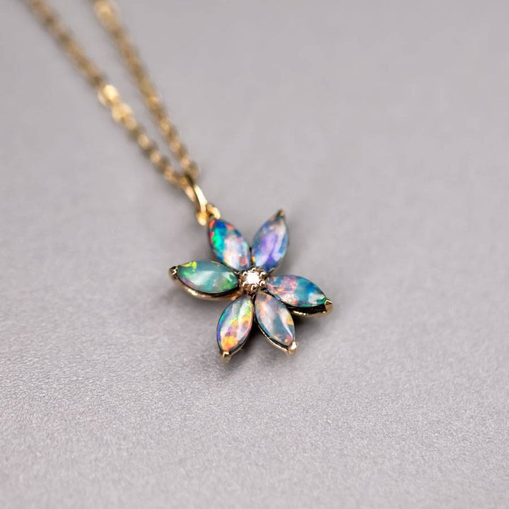 Doublet Opal Diamond Necklace