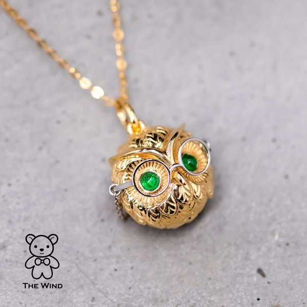 Dr. Owl Emerald Pendant Necklace-1