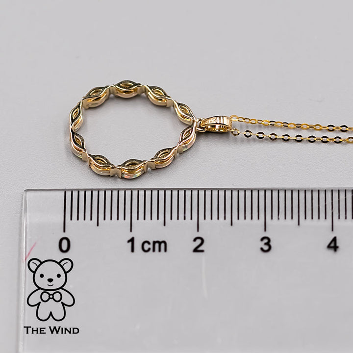 Elegant Australian Solid Opal Diamond Pendant Necklace-5