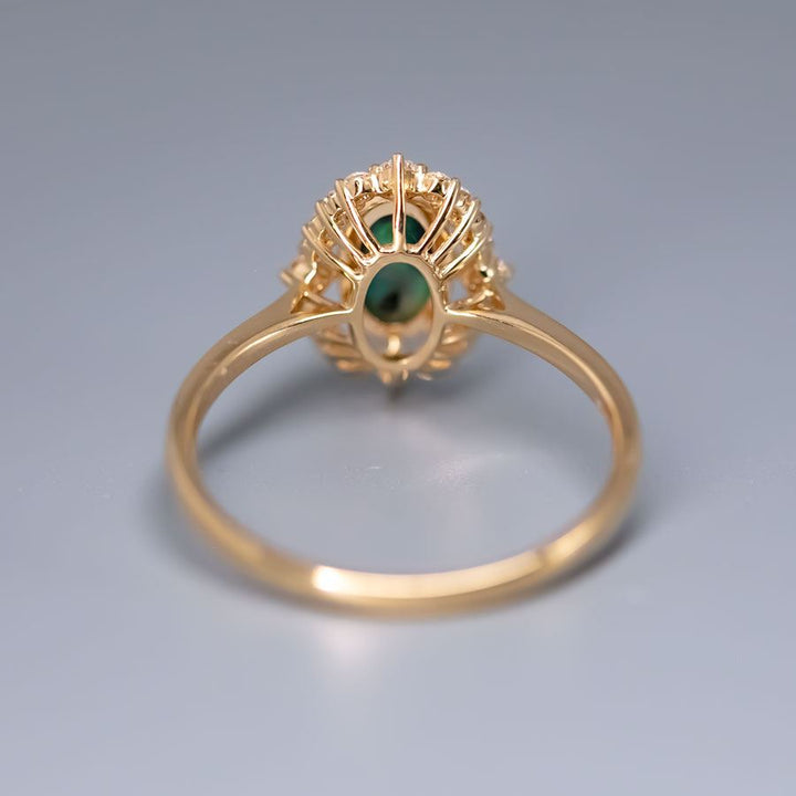 Engagement Ring: Black Opal and Diamond