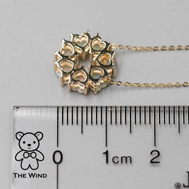 Eternity Heart Australian Crystal Opal Circle Necklace Pendant-6