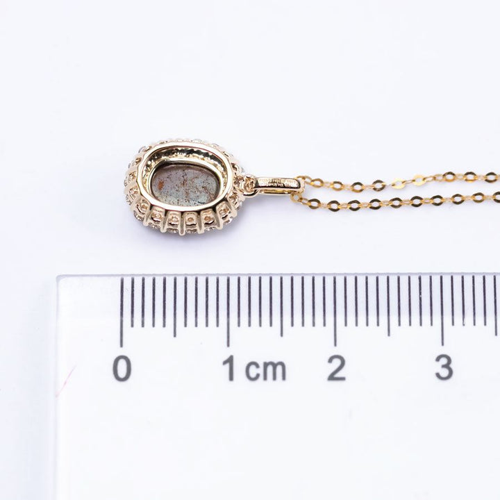 Halo Diamond Tsavorite Boulder Opal Necklace