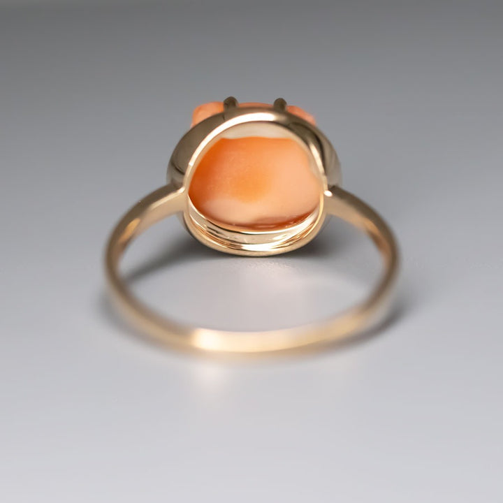 Hand Carved Kitty Cat Fire Opal Engagement Ring